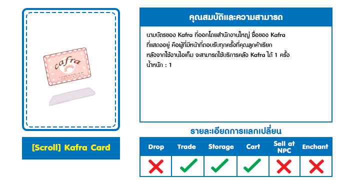 Scroll Kafra Card