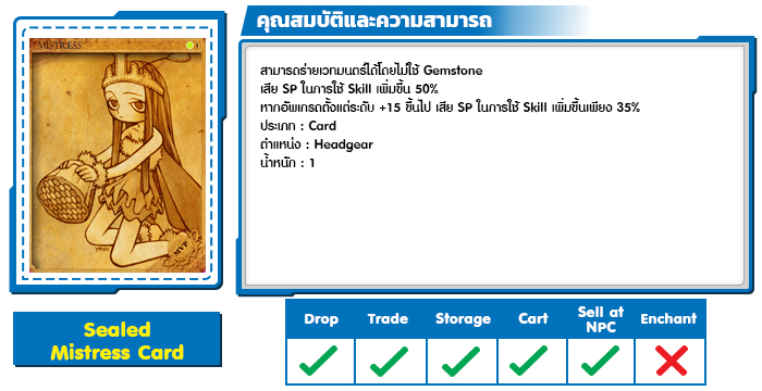 Sealed Mistress Card
