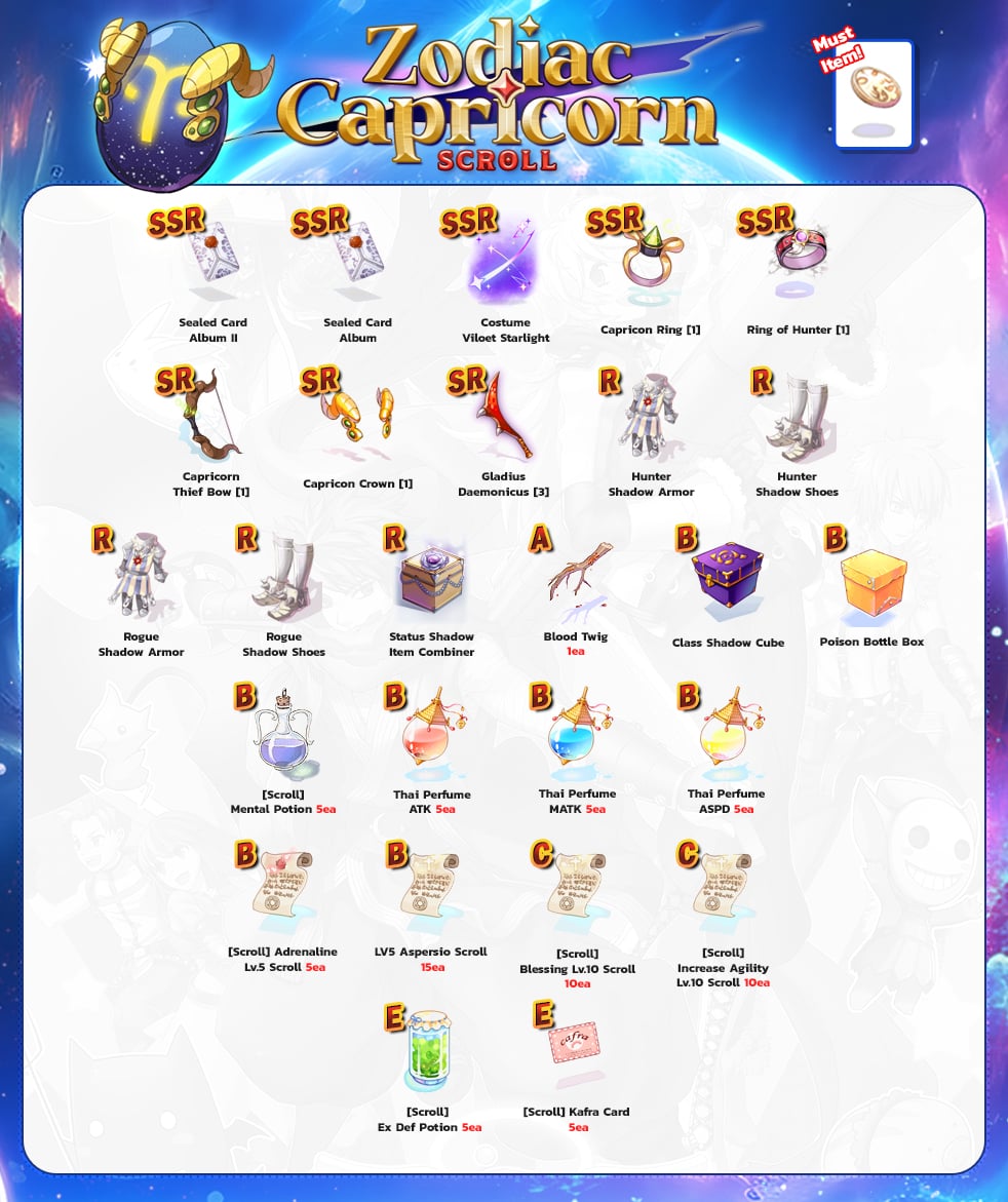 Zodiac Capricorn Scroll item details