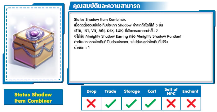 Status Shadow Item Combiner